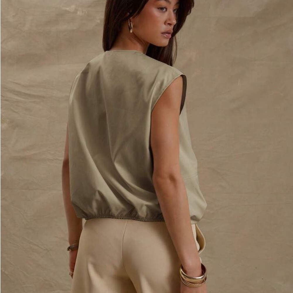 Musera Light Olive Drawstring Waist Jacket - image 6